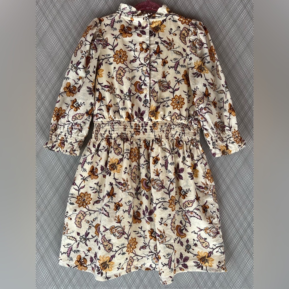Janie and Jack - Floral cream Smocked cotton Dress - Size 5 - Picture 2 of 8